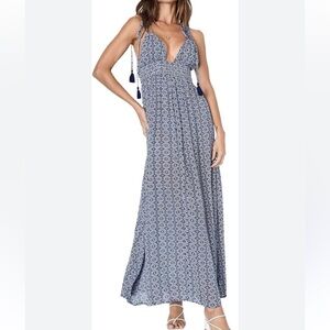 Lulu’s Field Day Spaghetti Tie-Straps Summer Maxi Dress